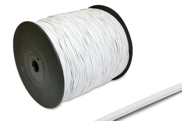 Sznurek gumowy, średnica 1,5 mm, w rolce 500 m, biały
