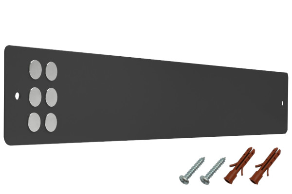 Listwy magnetyczne wraz z elementami mocującymi + magnesami, czarne RAL 9005