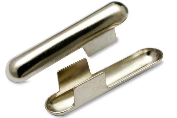 Skrzydełka mocujące metalowe (w kształcie litery T) do sznurka, otwór 5,0 mm, niklowane