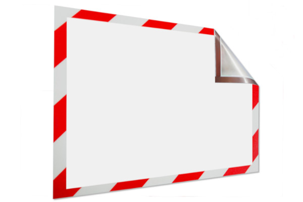 Magnetyczne ramki informacyjne na format DIN A4, 229 x 315 mm, czerwono-biała