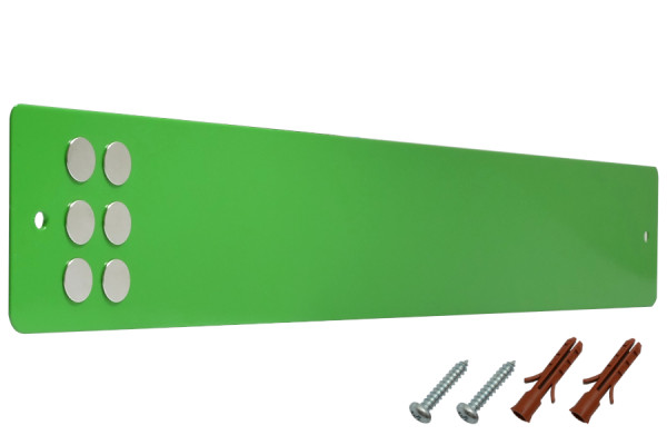 Listwy magnetyczne wraz z elementami mocującymi + magnesami, żółto-zielone RAL 6018