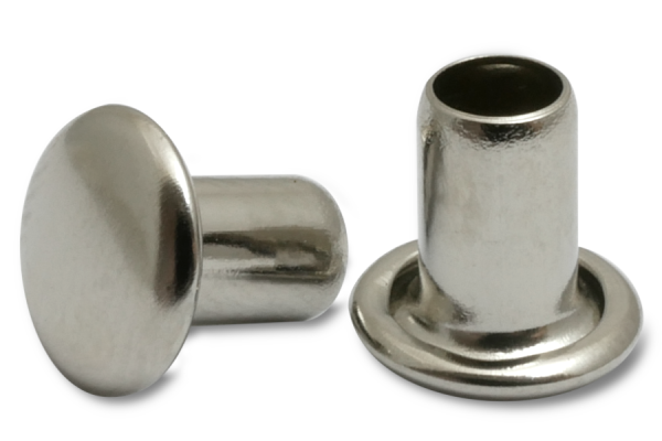 Nity maszynowe, trzonek o średnicy 3,8 mm, główka o średnicy 7 mm, niklowane