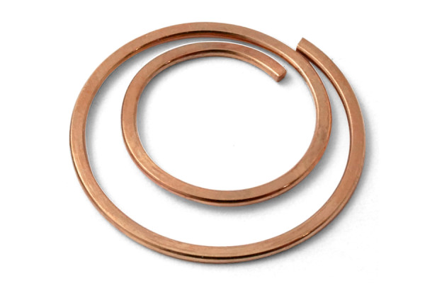 Okrągłe spinacze biurowe „circular”, średnica 20 mm, pokryte miedzią