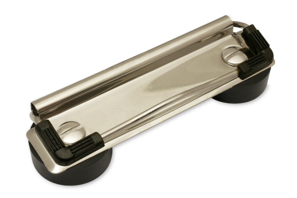 Magnetyczne mechanizmy zaciskowe, szerokość 100 mm, niklowane, z gumowymi narożnikami