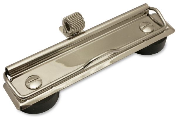 Magnetyczne mechanizmy zaciskowe, o szerokości 120 mm, niklowane z metalowym uchwytem na długopis