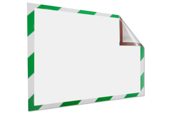 Magnetyczne ramki informacyjne na format DIN A4, 229 x 315 mm, zielono-biała