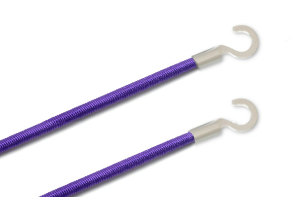 Sznurki gumowe z końcówkami kablowymi otwartymi, fioletowe
