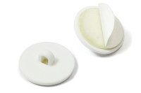 Uchwyt samoprzylepny z oczkiem,<BR>średnica 20 mm, <BR>tworzywo sztuczne, biały