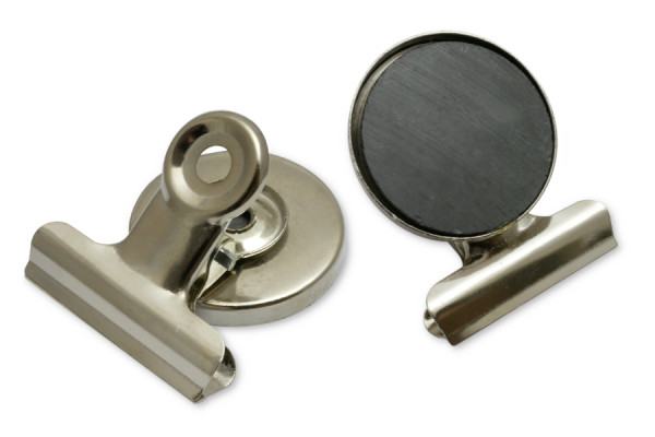 Magnetyczne klipsy biurowe, szerokość 30 mm, niklowane